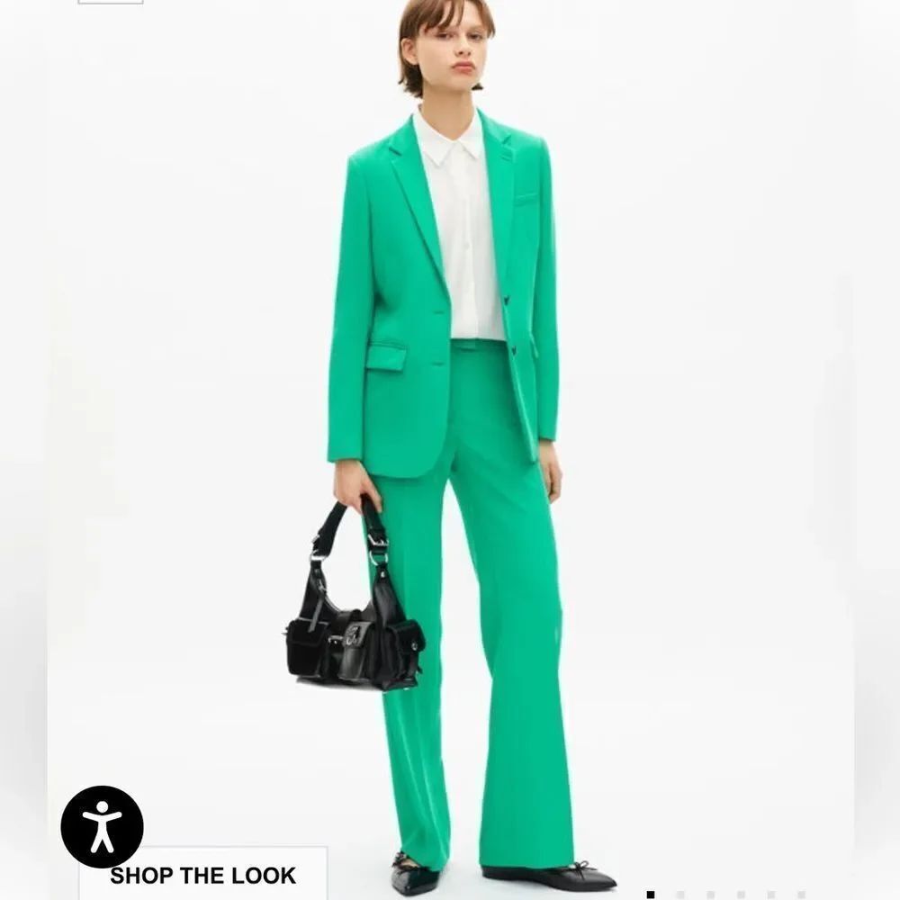 $395 The Kooples GREEN CRÊPE SUIT JACKET BLAZER NWT size 40